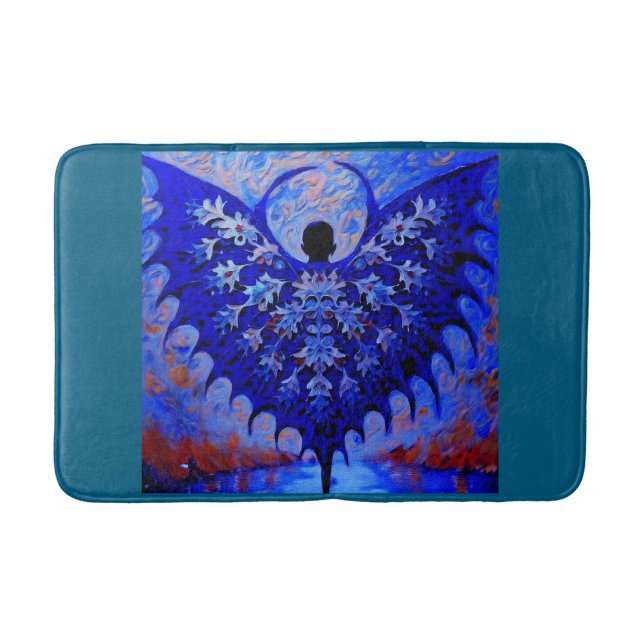 Tapete De Banheiro Criatura De Bat Wing Com Espantoso Azul (Frente)
