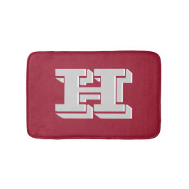 Tapete De Banheiro Crimson and White Varsity Letter Style Monogram