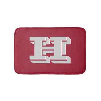 Tapete De Banheiro Crimson and White Varsity Letter Style Monogram