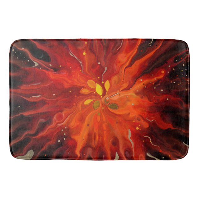 Tapete De Banheiro Crimson Core – Fiery Abstract Energy Burst (Frente)