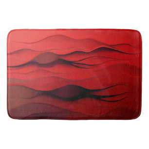 Tapete De Banheiro Crimson Flow – Ondas Abstratas Vermelhas de Movime