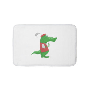 Tapete De Banheiro Crocodilo que joga desenhos animados do golfe
