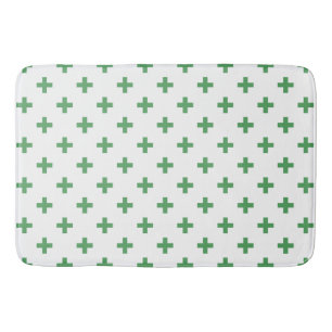 Tapete De Banheiro Cruzes verdes da polca no branco