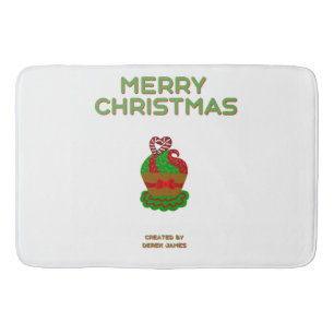 Tapete De Banheiro Cupcake de Natal - Grande Bath Mat