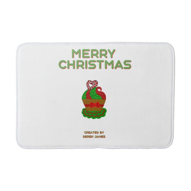 Tapete De Banheiro Cupcake de Natal Mat Médio (Frente)