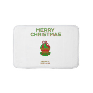 Tapete De Banheiro Cupcake de Natal - Pequeno Banho Mat