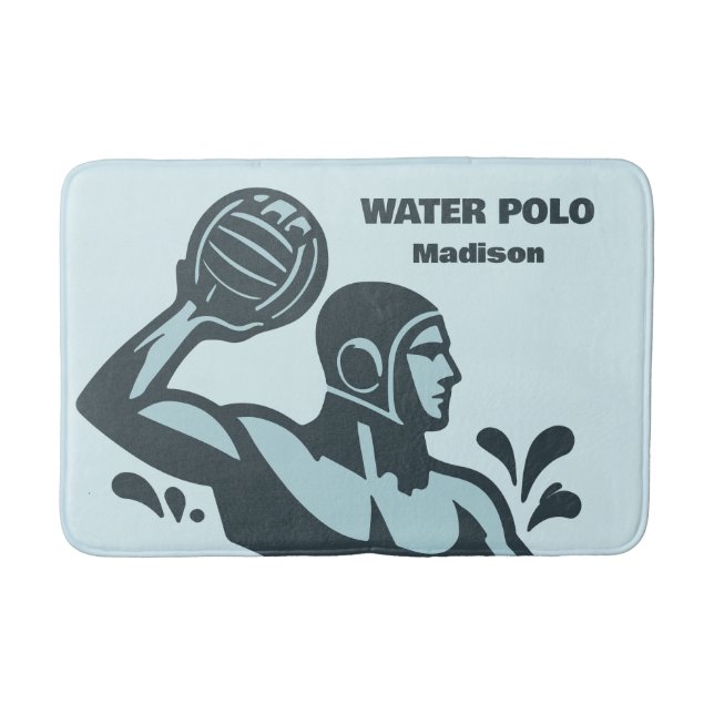 Tapete De Banheiro Custom Name Water Polo (Frente)
