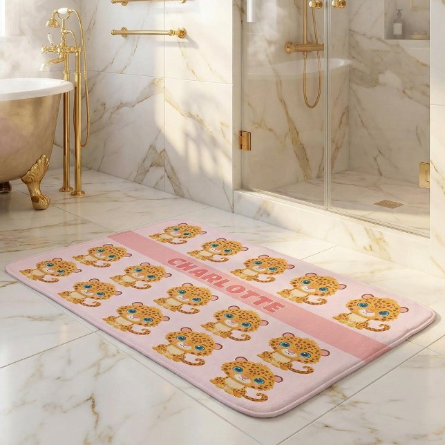 Tapete De Banheiro Cute Baby Leopard Safari Animal Kids (Criador carregado)