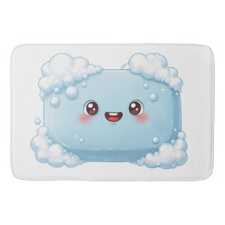 Tapete De Banheiro Cute Blue Soap Bar with Bubbles