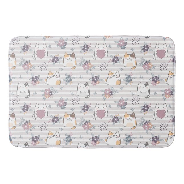 Tapete De Banheiro Cute cat pattern (Frente)