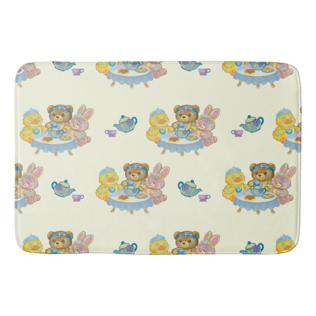 Tapete De Banheiro Cute Childs Toy Tea Party Bath Mat (Frente)