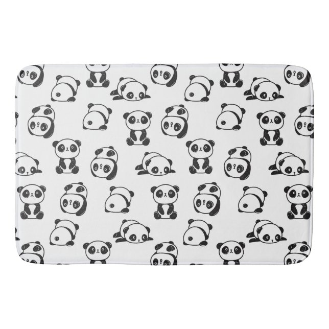 Tapete De Banheiro Cute Pandas Pattern  (Frente)