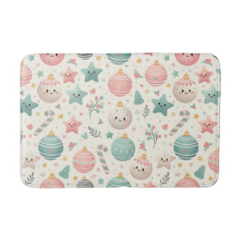 Tapete De Banheiro Cute Pastel Christmas Pattern Ornaments and Stars