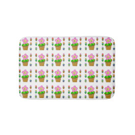 Tapete De Banheiro Cute Rosy Posy Flores Poedeiras Repetindo Padrão