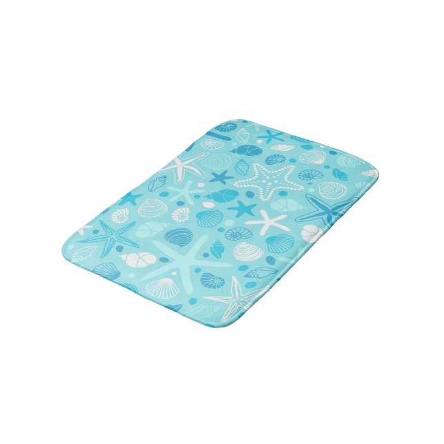 Tapete De Banheiro Cute Sea Pattern Bath Mat, Turquoise Kids Decor (Angulado)