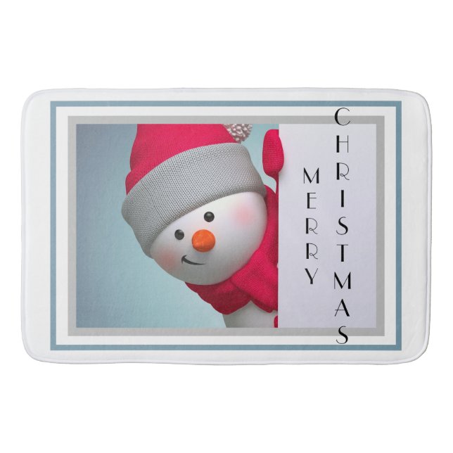 Tapete De Banheiro Cute Snowman (Frente)