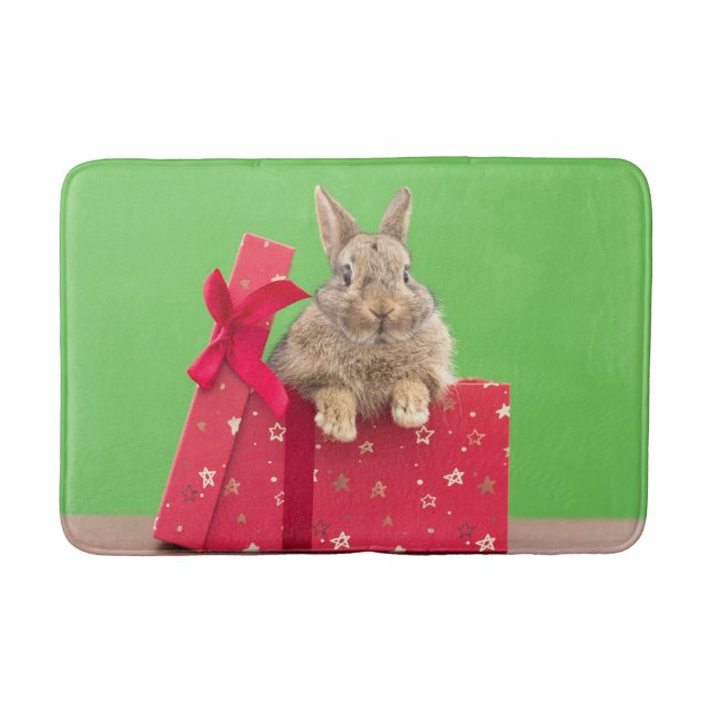 Tapete De Banheiro Cutest Baby Animals | Christmas Holiday Bunny (Frente)