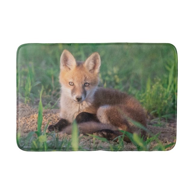 Tapete De Banheiro Cutest Baby Animals | Red Fox Kit Relaxing (Frente)