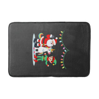 Tapete De Banheiro Dabbing Papai Noel Elfo Unicórnio Natal Crianças M