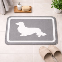 Dachshund Bath Mat Cinza Doxie Bathroom Rug