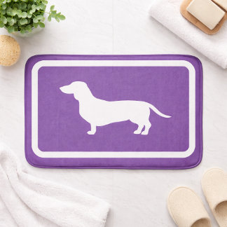 Tapete De Banheiro Dachshund Bath Mat Purple Doxie Bathroom Rug