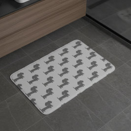 Tapete De Banheiro Dachshund Black & Cinza Bathroom Décor Bath Mat Ru
