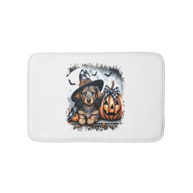 Tapete De Banheiro Dachshund Dog Halloween (frente)