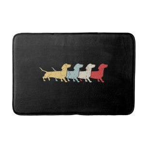 Tapete De Banheiro Dachshund Retro Vintage
