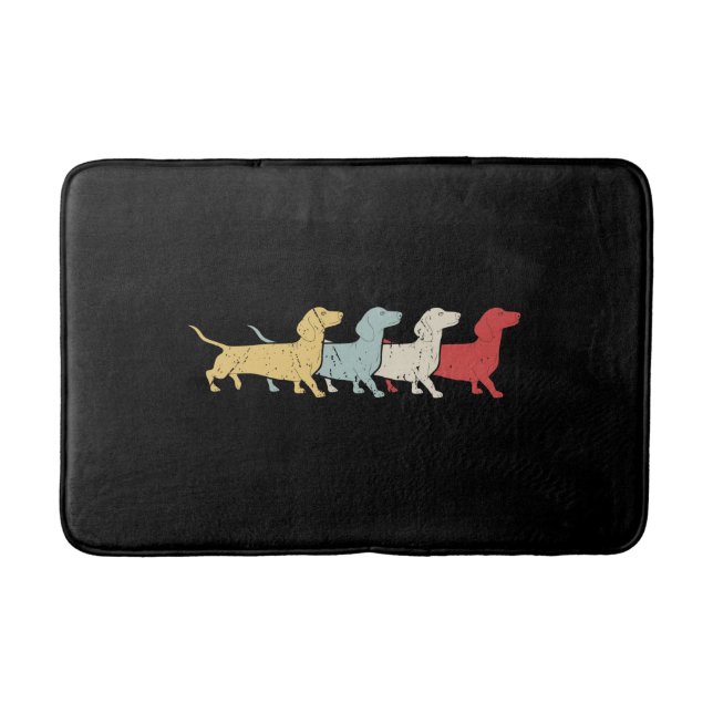 Tapete De Banheiro Dachshund Retro Vintage (Frente)