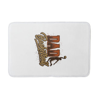 Tapete De Banheiro Dad Basketball Vintage Engraving Shirt Design_1