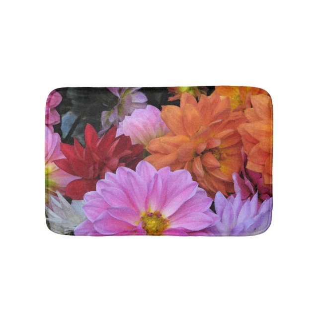 Tapete De Banheiro Dahlia Flowers Bath Mats (frente)