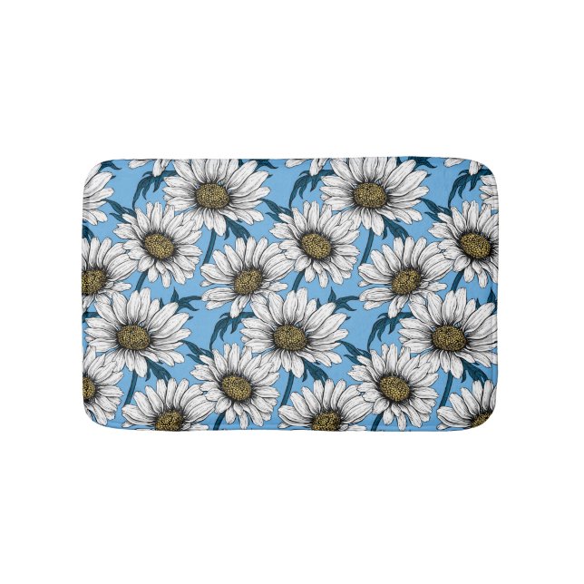 Tapete De Banheiro Daisies, flores silvestres em azul (frente)