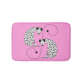 Tapete De Banheiro Dalmatian Dogs pink Bath Mat