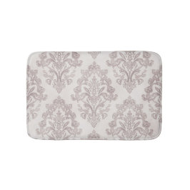 Tapete De Banheiro Damasceno Bege Suave Floral Clássico Aquarela