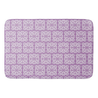 Tapete De Banheiro Damask White em Lilac