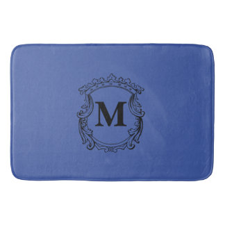 Tapete De Banheiro Dark Blue Custom Monogram Crest