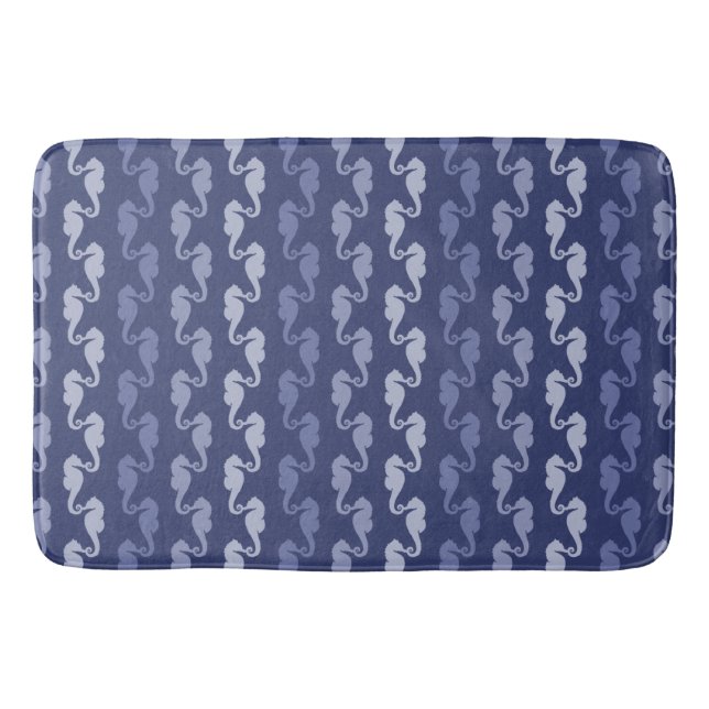 Tapete De Banheiro Dark Indigo Seacavalo Stripes Bath Mat (Frente)