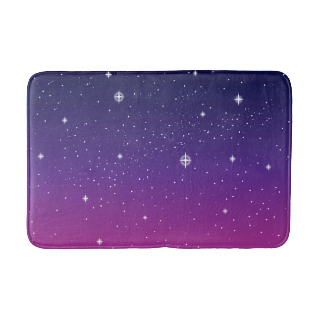 Tapete De Banheiro Dark Purple Starry Night Sky (Frente)