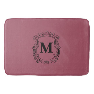 Tapete De Banheiro Dark Rose Custom Monogram Crest
