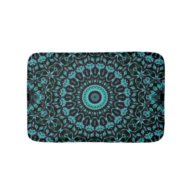 Tapete De Banheiro Dark Turquoise Floral Mandala (frente)