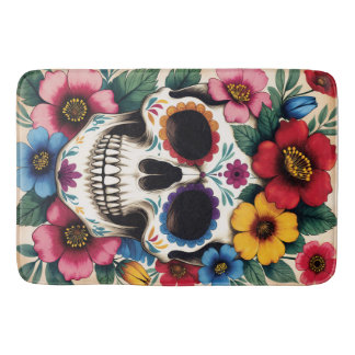 Tapete De Banheiro Day of the Dead Floral Skull