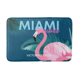 Tapete De Banheiro Deco de Arte de Miami Vibes Neon Flamingo