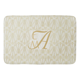 Tapete De Banheiro Decoração de 3 Monogramas de Art Deco Dourado Cr