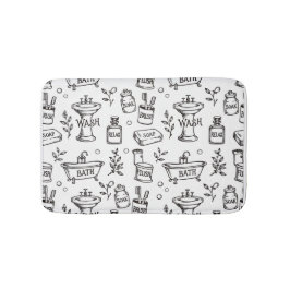 Tapete De Banheiro Decoração de Banheiro Vintage - Branco/Preto