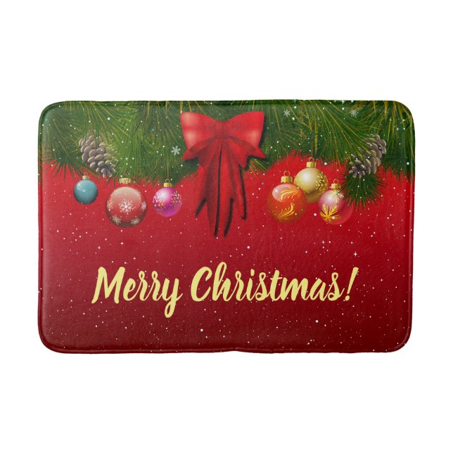 Tapete De Banheiro Decorações de Natal Festivas Bath Mat (Frente)