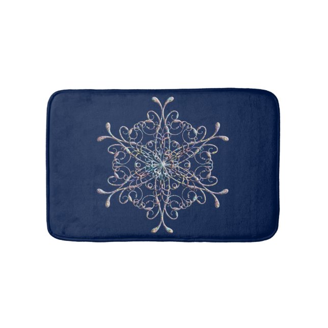 Tapete De Banheiro Delicar Bath Mat Iridescente Floco de Neve (frente)