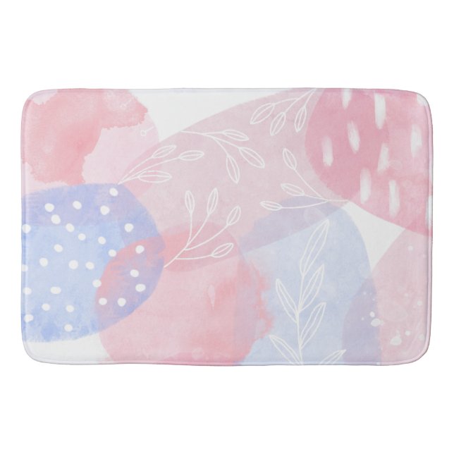 Tapete De Banheiro Delicar Formas de Lâmpada e Abstrato Azul (Frente)