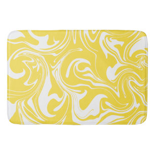 Tapete De Banheiro Derramar - Amarelo limão e branco