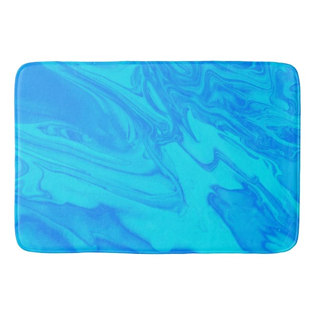 Tapete De Banheiro Derramar de pintura azul (Frente)