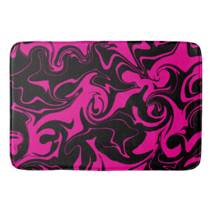 Tapete De Banheiro Derramar - Magenta e preto